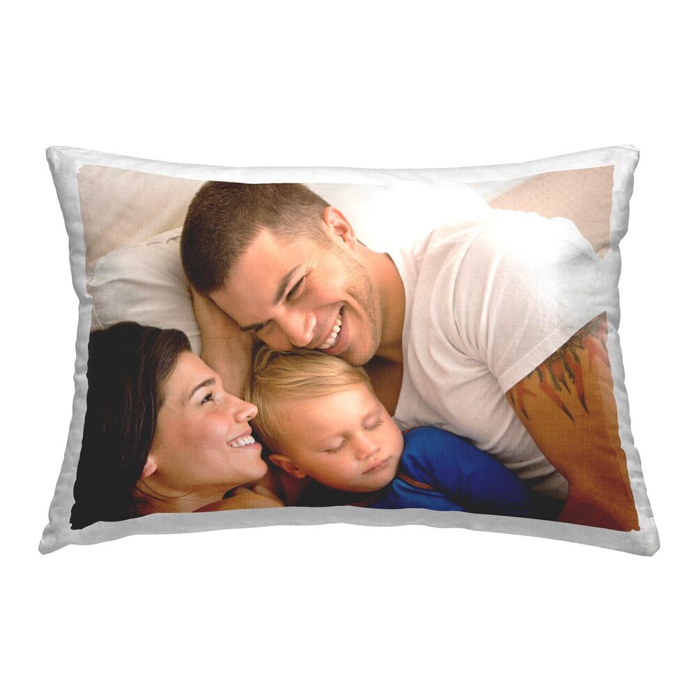 9426 Personalized Custom White Rectangle Indoor Printed Throw Pillow, 14 x